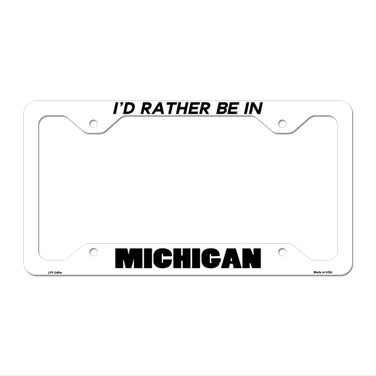 Be In Michigan Novelty Metal License Plate Frame LPF-349 12.25" x 6.5" White Frame (LPF)