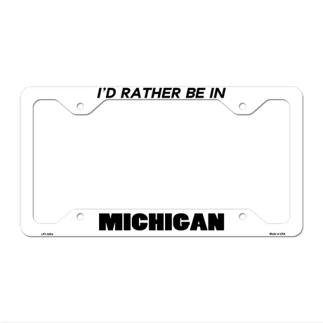 Be In Michigan Novelty Metal License Plate Frame LPF-349 12.25" x 6.5" White Frame (LPF)