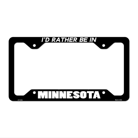 Be In Minnesota Novelty Metal License Plate Frame LPF-350 12.25" x 6.5" Black Frame (LPF)