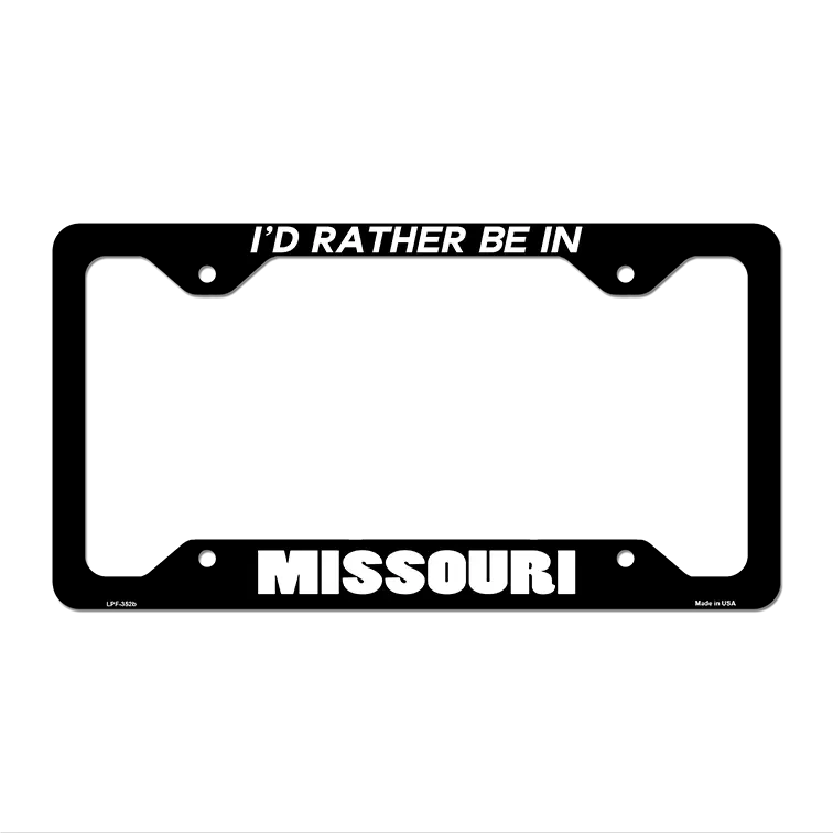 Be In Missouri Novelty Metal License Plate Frame LPF-352 12.25" x 6.5" Black Frame (LPF)