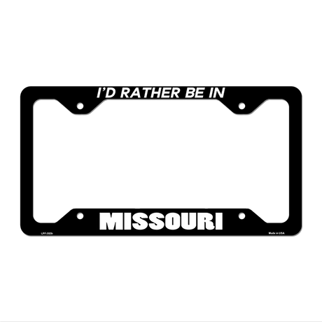 Be In Missouri Novelty Metal License Plate Frame LPF-352 12.25" x 6.5" Black Frame (LPF)