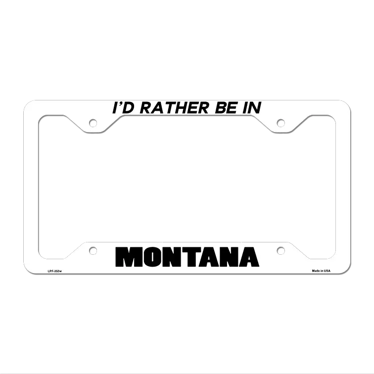 Be In Montana Novelty Metal License Plate Frame LPF-353 12.25" x 6.5" White Frame (LPF)