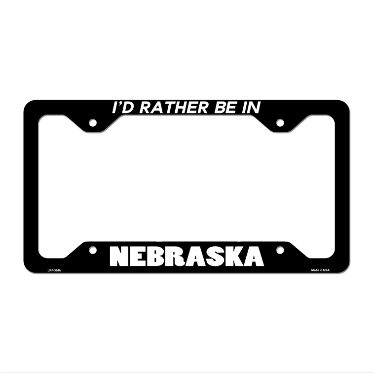 Be In Nebraska Novelty Metal License Plate Frame LPF-354 12.25" x 6.5" Black Frame (LPF)