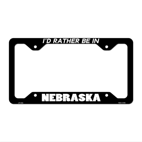 Be In Nebraska Novelty Metal License Plate Frame LPF-354 12.25" x 6.5" Black Frame (LPF)