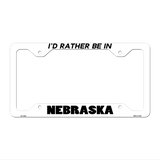 Be In Nebraska Novelty Metal License Plate Frame LPF-354 12.25" x 6.5" White Frame (LPF)