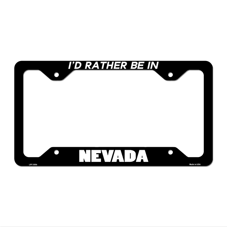 Be In Nevada Novelty Metal License Plate Frame LPF-355 12.25" x 6.5" Black Frame (LPF)