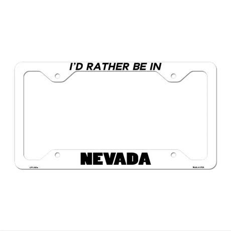 Be In Nevada Novelty Metal License Plate Frame LPF-355 12.25" x 6.5" White Frame (LPF)