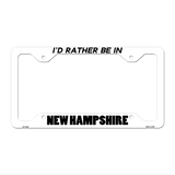 Be In New Hampshire Novelty Metal License Plate Frame LPF-356 12.25" x 6.5" White Frame (LPF)