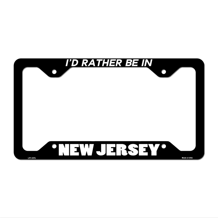 Be In New Jersey Novelty Metal License Plate Frame LPF-357 12.25" x 6.5" Black Frame (LPF)