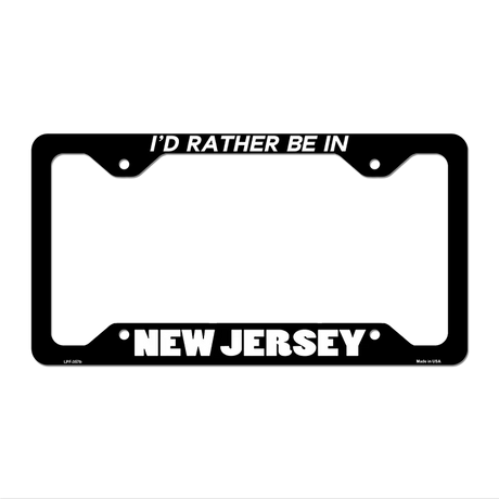 Be In New Jersey Novelty Metal License Plate Frame LPF-357 12.25" x 6.5" Black Frame (LPF)