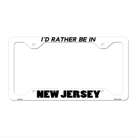 Be In New Jersey Novelty Metal License Plate Frame LPF-357 12.25" x 6.5" White Frame (LPF)