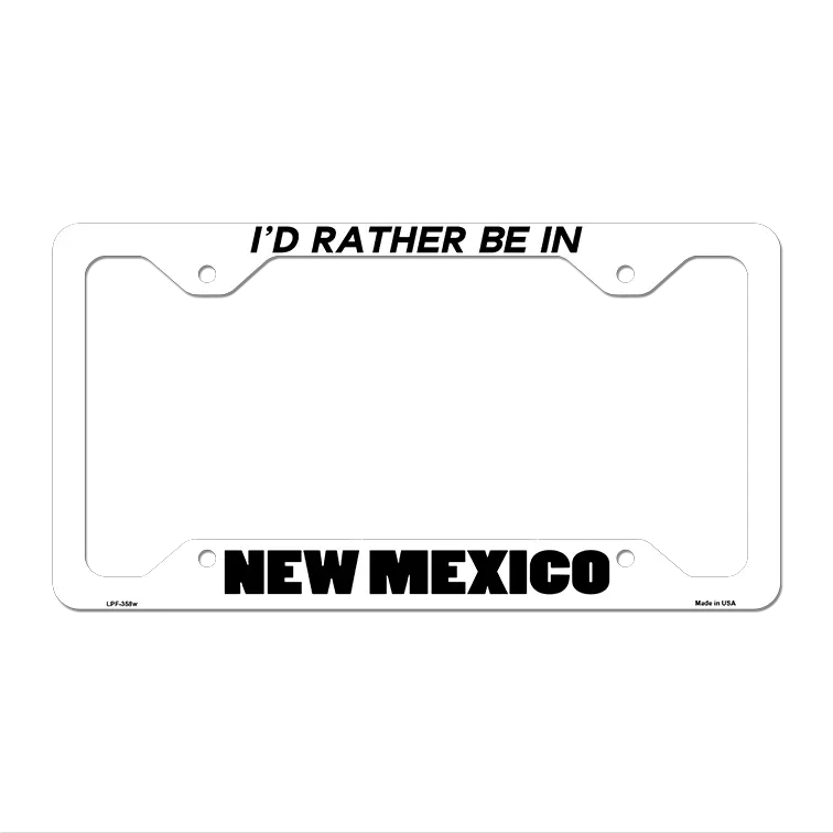 Be In New Mexico Novelty Metal License Plate Frame LPF-358 12.25" x 6.5" White Frame (LPF)
