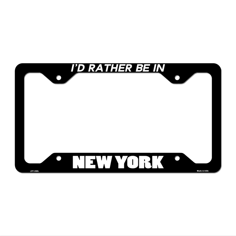 Be In New York Novelty Metal License Plate Frame LPF-359 12.25" x 6.5" Black Frame (LPF)