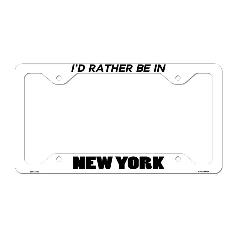 Be In New York Novelty Metal License Plate Frame LPF-359 12.25" x 6.5" White Frame (LPF)