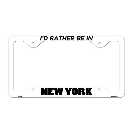 Be In New York Novelty Metal License Plate Frame LPF-359 12.25" x 6.5" White Frame (LPF)