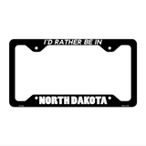 Be In North Dakota Novelty Metal License Plate Frame LPF-361 12.25" x 6.5" Black Frame (LPF)