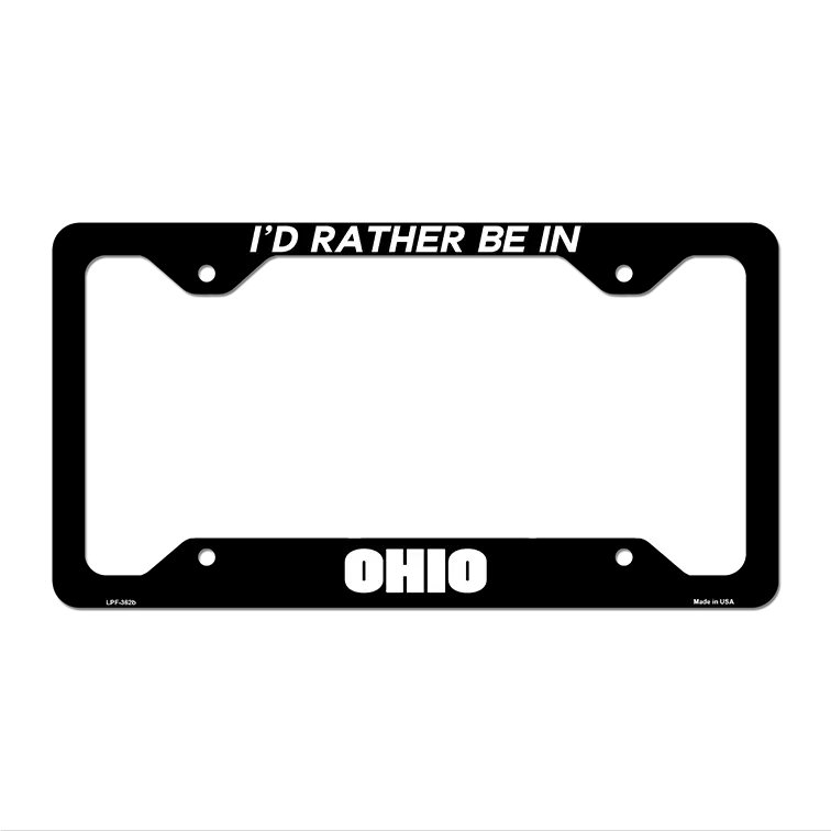 Be In Ohio Novelty Metal License Plate Frame LPF-362 12.25" x 6.5" Black Frame (LPF)