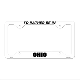 Be In Ohio Novelty Metal License Plate Frame LPF-362 12.25" x 6.5" White Frame (LPF)