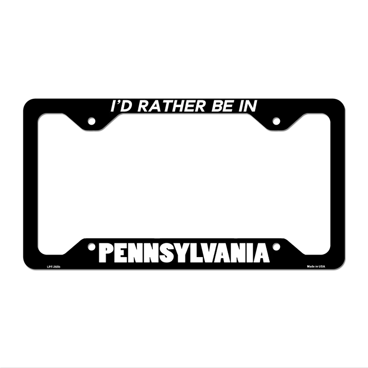 Be In Pennsylvania Novelty Metal License Plate Frame LPF-365 12.25" x 6.5" Black Frame (LPF)