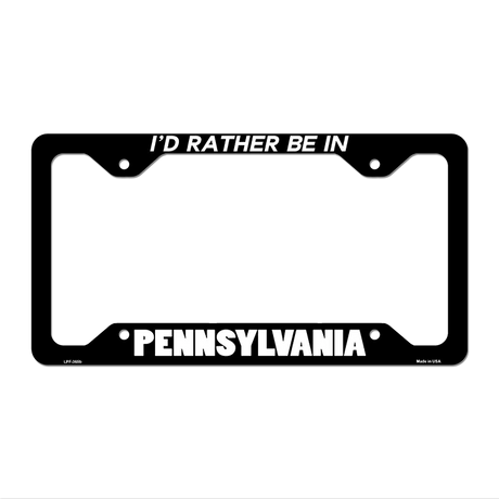 Be In Pennsylvania Novelty Metal License Plate Frame LPF-365 12.25" x 6.5" Black Frame (LPF)
