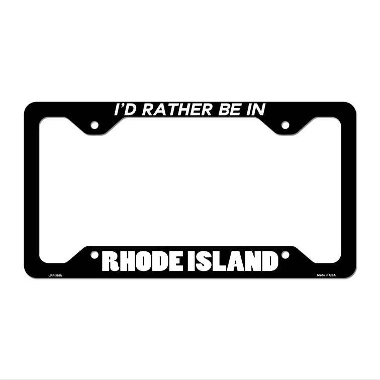 Be In Rhode Island Novelty Metal License Plate Frame LPF-366 12.25" x 6.5" Black Frame (LPF)
