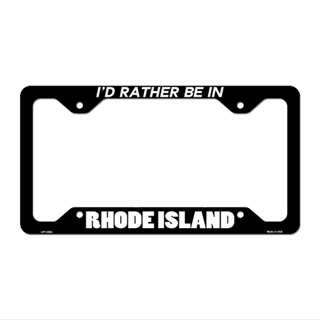 Be In Rhode Island Novelty Metal License Plate Frame LPF-366 12.25" x 6.5" Black Frame (LPF)