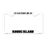 Be In Rhode Island Novelty Metal License Plate Frame LPF-366 12.25" x 6.5" White Frame (LPF)
