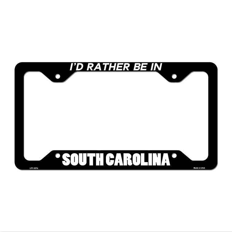 Be In South Carolina Novelty Metal License Plate Frame LPF-367 12.25" x 6.5" Black Frame (LPF)