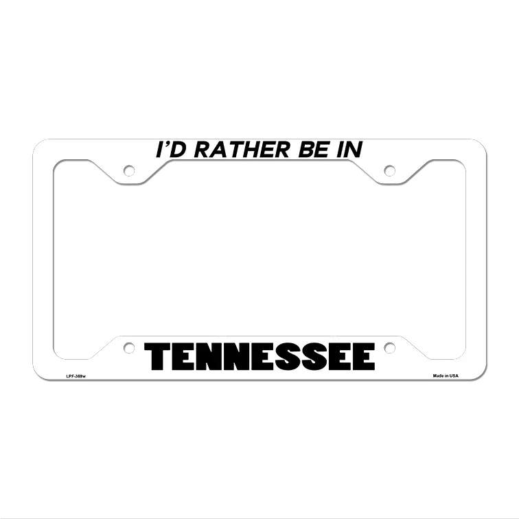 Be In Tennessee Novelty Metal License Plate Frame LPF-369 12.25" x 6.5" White Frame (LPF)
