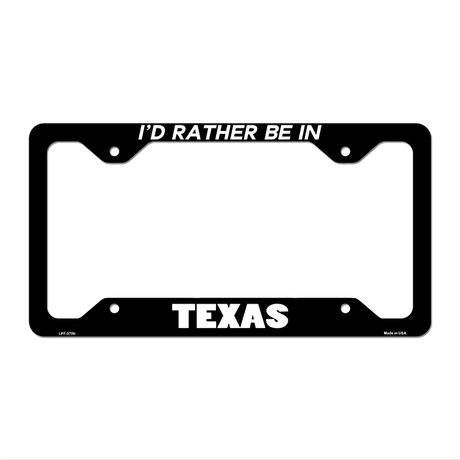 Be In Texas Novelty Metal License Plate Frame LPF-370 12.25" x 6.5" Black Frame (LPF)
