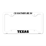Be In Texas Novelty Metal License Plate Frame LPF-370 12.25" x 6.5" White Frame (LPF)