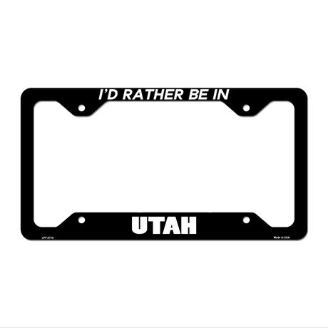 Be In Utah Novelty Metal License Plate Frame LPF-371 12.25" x 6.5" Black Frame (LPF)