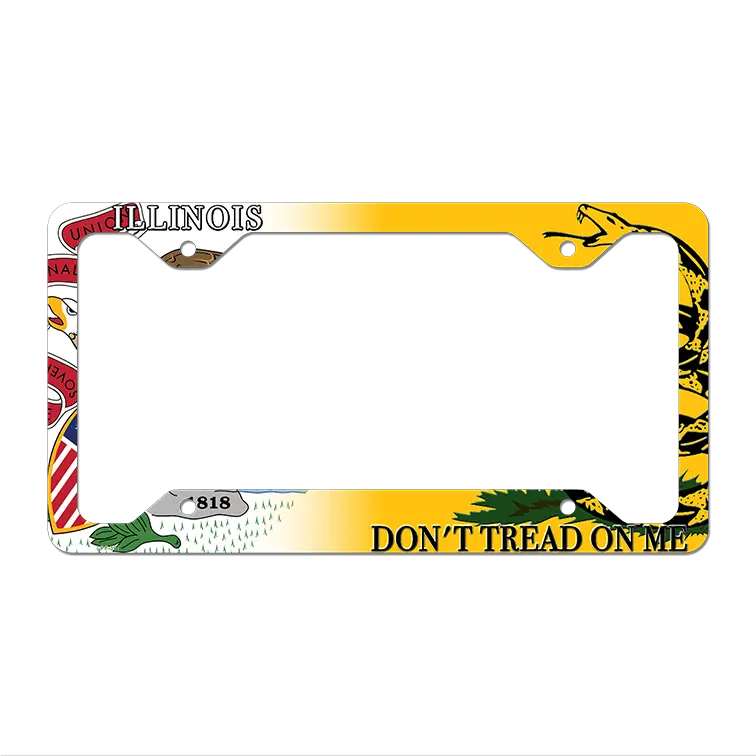 Illinois|Dont Tread Novelty Metal License Plate Frame LPF-391 12.25" x 6.5" Standard Frame (LPF)