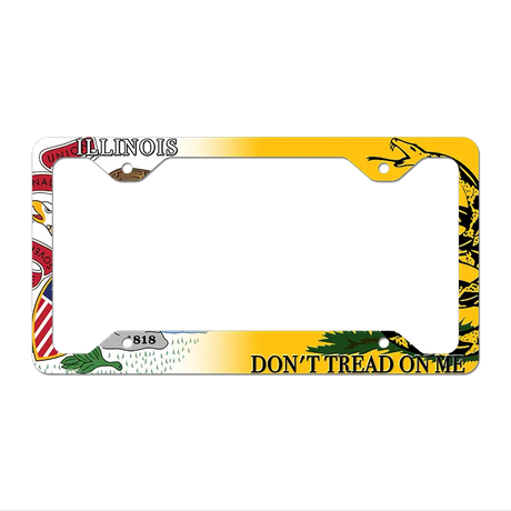 Illinois|Dont Tread Novelty Metal License Plate Frame LPF-391 12.25" x 6.5" Standard Frame (LPF)