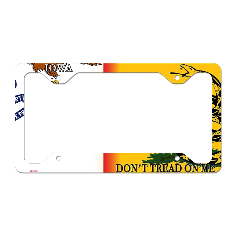 Iowa|Dont Tread Novelty Metal License Plate Frame LPF-393 12.25" x 6.5" Standard Frame (LPF)