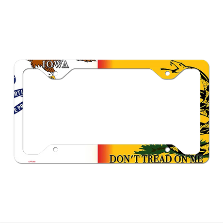 Iowa|Dont Tread Novelty Metal License Plate Frame LPF-393 12.25" x 6.5" Standard Frame (LPF)