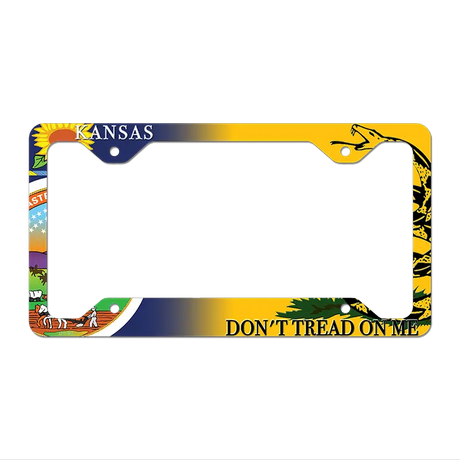 Kansas|Dont Tread Novelty Metal License Plate Frame LPF-394 12.25" x 6.5" Standard Frame (LPF)