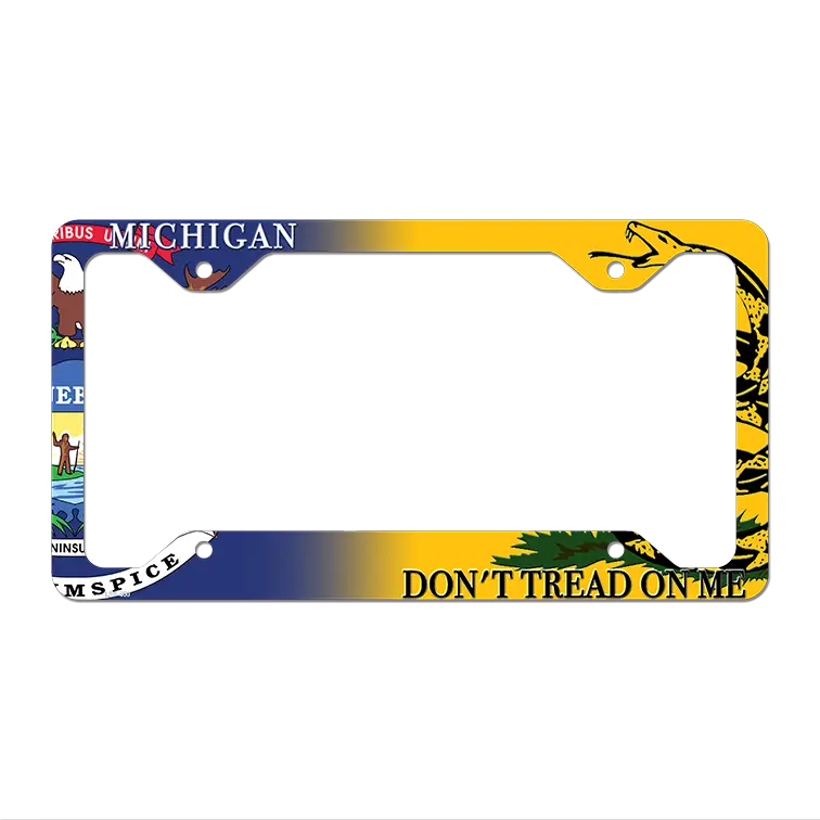 Michigan|Dont Tread Novelty Metal License Plate Frame LPF-400 12.25" x 6.5" Standard Frame (LPF)