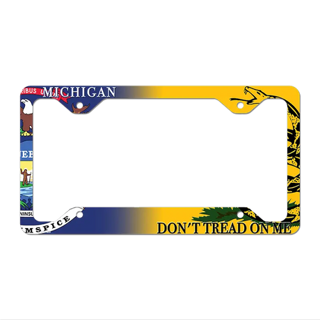 Michigan|Dont Tread Novelty Metal License Plate Frame LPF-400 12.25" x 6.5" Standard Frame (LPF)