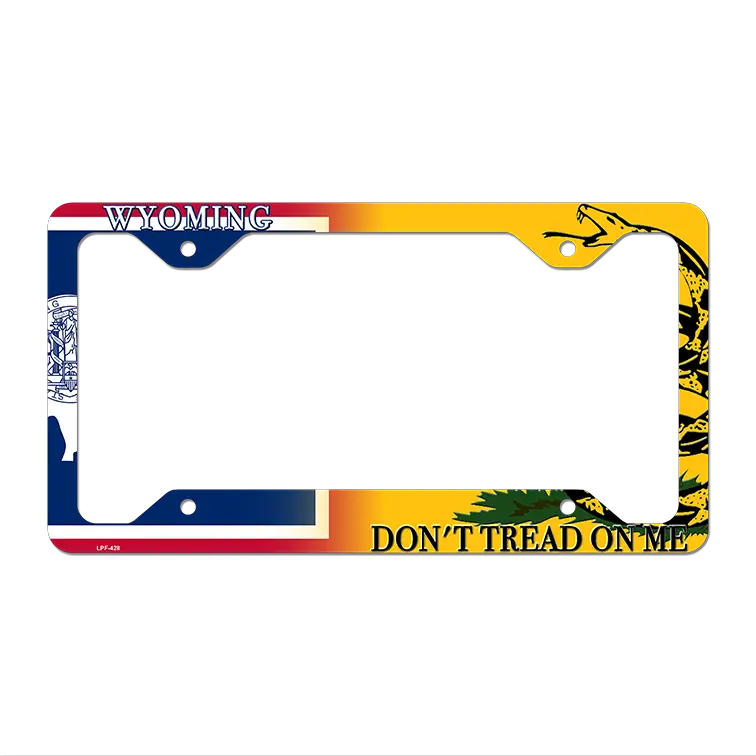 Wyoming|Dont Tread Novelty Metal License Plate Frame LPF-428 12.25" x 6.5" Standard Frame (LPF)
