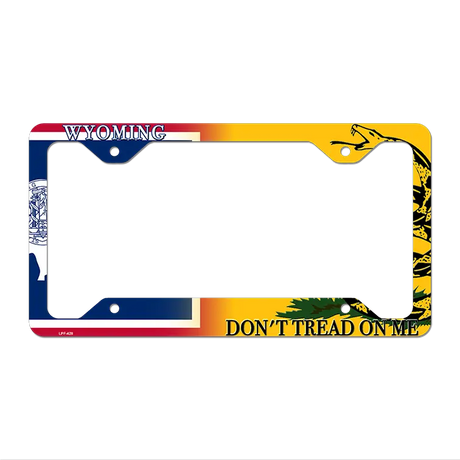 Wyoming|Dont Tread Novelty Metal License Plate Frame LPF-428 12.25" x 6.5" Standard Frame (LPF)
