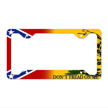 Confederate Flag|Dont Tread Novelty Metal License Plate Frame LPF-431 12.25" x 6.5" Standard Frame (LPF)