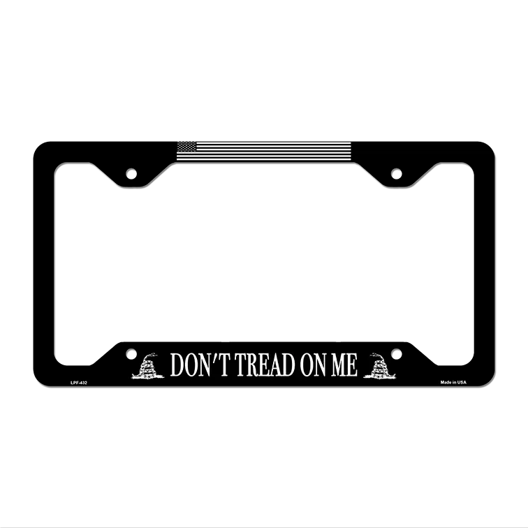 Dont Tread Black Novelty Metal License Plate Frame LPF-432 12.25" x 6.5" Standard Frame (LPF)