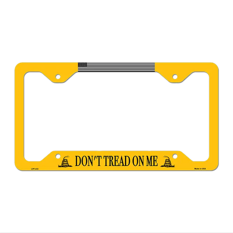 Dont Tread Flag Yellow Novelty Metal License Plate Frame LPF-433 12.25" x 6.5" Standard Frame (LPF)
