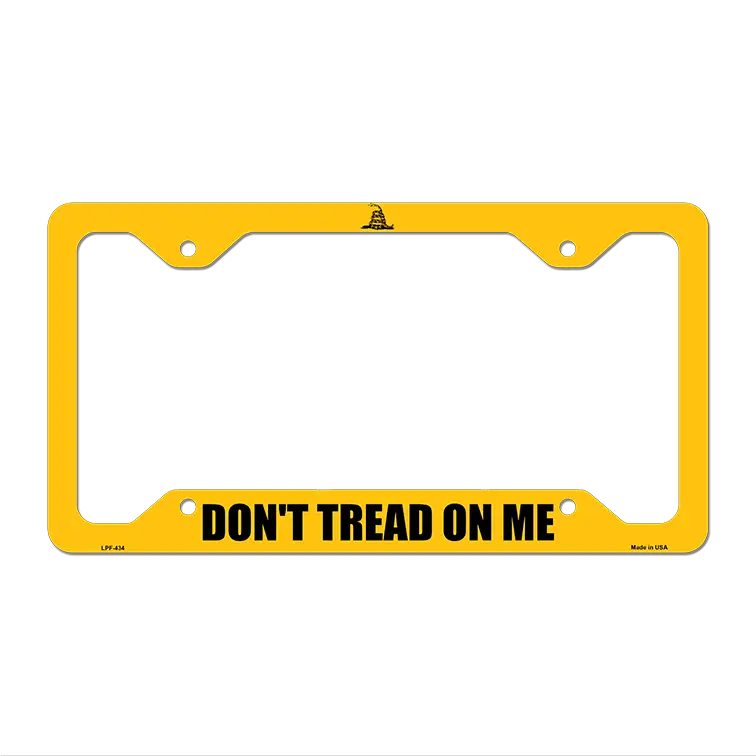 Dont Tread Yellow Novelty Metal License Plate Frame LPF-434 12.25" x 6.5" Standard Frame (LPF)