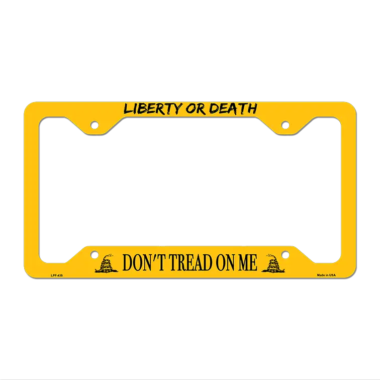 Liberty or Death Novelty Metal License Plate Frame LPF-435 12.25" x 6.5" Standard Frame (LPF)