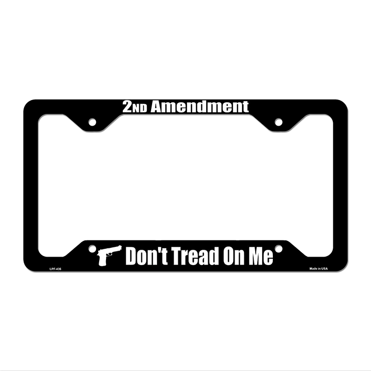 2nd Amendment Black Novelty Metal License Plate Frame LPF-436 12.25" x 6.5" Standard Frame (LPF)