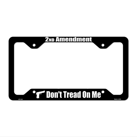 2nd Amendment Black Novelty Metal License Plate Frame LPF-436 12.25" x 6.5" Standard Frame (LPF)