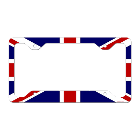 British Flag Novelty Metal License Plate Frame LPF-438 12.25" x 6.5" Standard Frame (LPF)