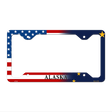 Alaska|American Flag Novelty Metal License Plate Frame LPF-441 12.25" x 6.5" Standard Frame (LPF)